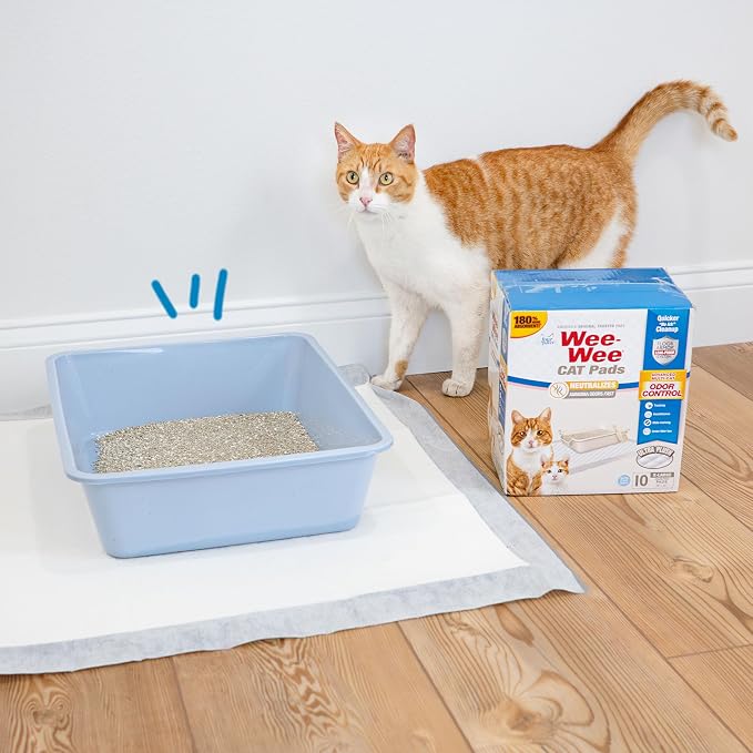 Four Paws Wee-Wee Cat Pads, Fresh Scent, 10 Count | Disposable litter box mats, great for under litter boxes, advanced odor control, fast absorption, litter tracking, 28" x 30" - Image 6