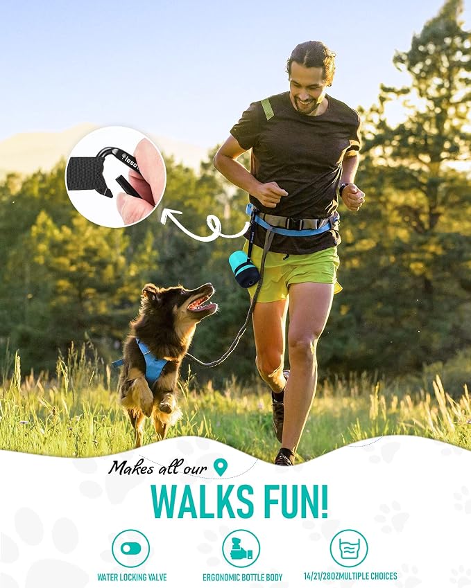 lesotc Dog Water Bottle, Portable Water Dispenser with Bowl, Leak Proof Pet Travel Squeeze Bottle, Puppy Essentials Dog Stuff Accessories for Outdoor Walking, Hiking, Camping - Image 2