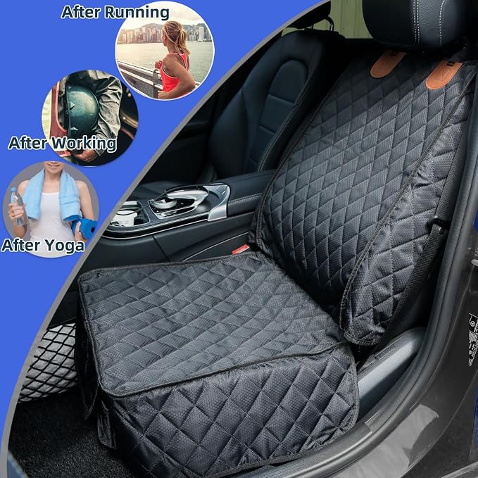 PETICON 2 Pack Pet Car Seat Cover for Front Seat, Captain Chair Seat Cover | Waterproof Pet Seat Protector, Full Protection with Side Flaps, Non-Slip, Large Front Storage Pocket, Fits Cars/Trucks/SUVs - Image 9