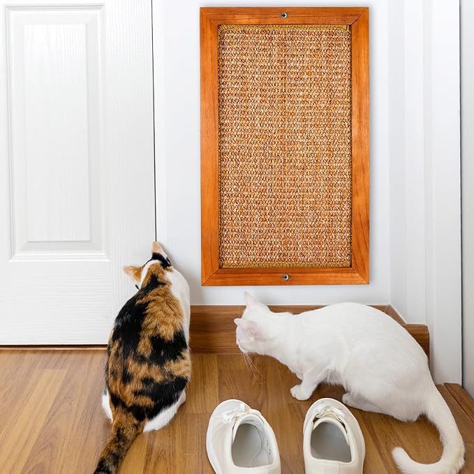 Cat Scratching Post - 2PCS Large, Wooden Sisal Cats Wall Scratcher, Floor or Wall Mounted Vertical Cat Scratch Pad for Indoor Cats Adults or Kittens, Cat Wall Furniture Protector - Image 9
