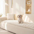 MEETSKY Cream Couch Covers for 3 Cushion Sofa, Plush Couch Cover for Dogs | Washable Couch Protector for Leather & Fabric Couches, Dog Mat for Couches Against Fur, Dirt, Pet Friendly, 27.6" x 82.7" by MEETSKY
