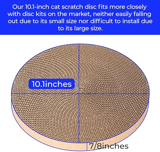 Round cat Scratcher Refill, 10 inch Diameter, 7/8 inch Thickness Scratcher Replacement Pads, Scratching Board Circle, Scratch pad, scratchers for Indoor Cats (5 pcs) - Image 2