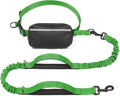 Hands Free Dog Leash with Zipper Pouch, Large, 25-120 lbs, Emerald | Waist Leash, Dual Padded Handles, Shock-Absorbing Bungee, Adjustable Waist Belt, Walking and Running by iYoShop