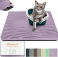 Cat Litter Mat 35"x24",Double Layer EVA Litterbox Mat Purple | Extra Large Honeycomb, Waterproof & non-slip, Odor-free, easy clean, washable durable floor protector,scatter control by BLISSSTORM