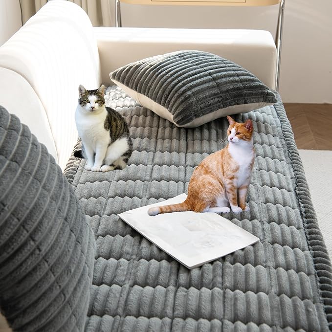 Mivnue Couch Cover for Dogs, Washable Non Slip Pet Sofa Furniture Protector | Thick Flannel & Anti-Slip Backing, Protect Couch Cover from Pet Hair, Dirt & Messes for Leather & Fabric Sofa and Loveseat - Image 5