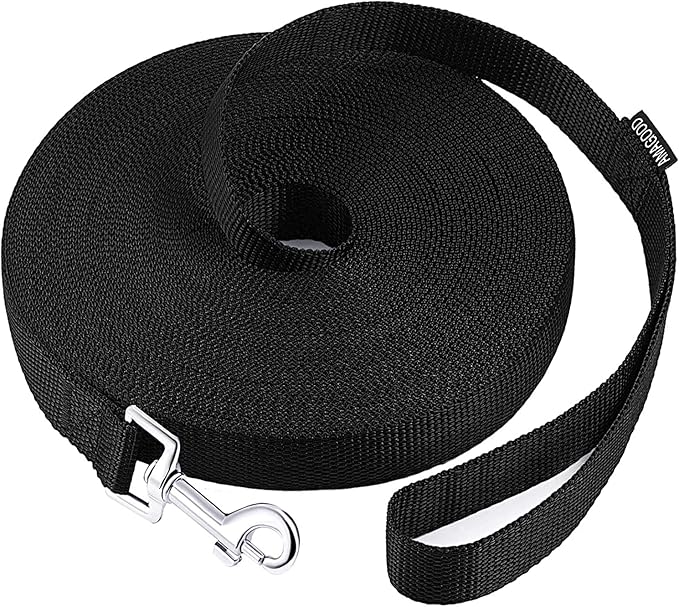 AmaGood Dog Leashes for Small Medium Large Dogs,15 ft 20 ft 30 ft 50 ft Long Dog Leashes for Dog Training,Tie Out,Play,Safety,Camping (20 feet, Black) by DOGLEASH
