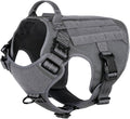ICEFANG Tactical Dog Harness for X-Large Dogs,Reflective No Pull Dog Vest | with Control Handle,Adjustable,Front Hook,2 Leash Clips,Soft Padded,MOLLE Panel,Grey,X-Large by ICEFANGDIRECT