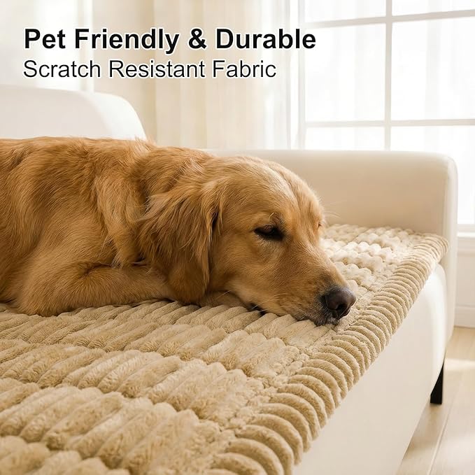 Smiry Couch Cover for Dogs, Non Slip Washable Sofa Protector for Pets | Soft Furniture Cover for Leather & Fabric Couches, Cozy Protect Against Fur, Dirt & Messes, Pet Friendly, 35.4"x35.4" - Image 3