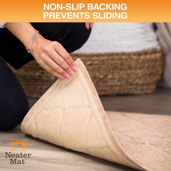 Neater Pets Neater Mat Cat Litter Mat, Thick & Durable Cat Mat for Litter Box, Trapper Pad Catches Mess to Protect Indoor Floors, Soft on Kitty Paws, Anti-Skid Grip Backing, Easy to Clean, Beige - Image 4