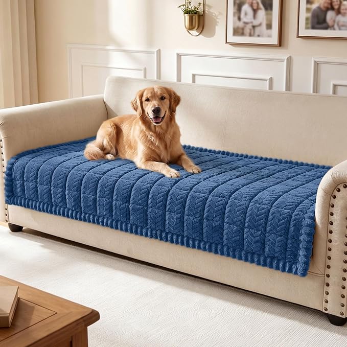 Smiry Couch Cover for Dogs, Non Slip Fuzzy Pet Sofa Covers Washable | Sofa Slipcovers for 3 Cushion Couch, Soft Thick Furniture Protector for Cats Dogs, Against Fur, Dirt, Scratch (35.4"x82.7") by Smiry