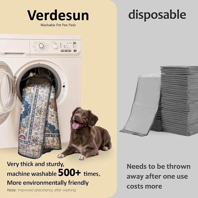 Washable Pee Pads for Dogs, Reusable Puppy Potty Training Pads, Ultra-Absorbent Thick Waterproof Leak-Proof Non-Slip Pads & Mat for Crate, Playpen, Floor, Whelping & Housebreaking , 2 Pack 36"x72" - Image 3