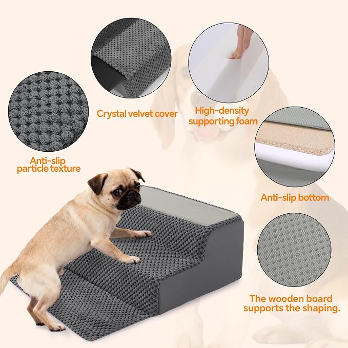 ROYALAY 4 Pack Dog Ramp for Stairs, Interlocking Dog Stairs for Small Dogs | Pet Ramps, Stair Wedges for Dogs, Senior Dog Stair Helper, Elderly Dog Stair Assist, Elderly Pet Stair Assist - Image 4