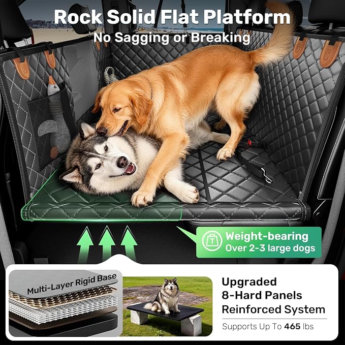Zanch Hard Bottom Dog Seat Cover for Trucks, 25" L Back Seat Extender | 450 lb Hard Bottom Support, Waterproof, Scratchproof, Fits Cars, SUVs & Trucks, For Multiple Large Dogs - Image 3