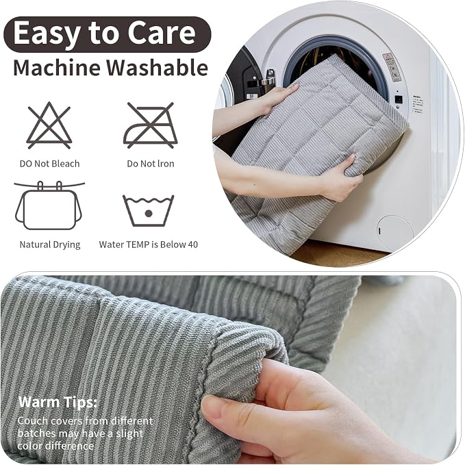 Couch Covers for Dogs, Non Slip Washable Pet Couch Covers for Sofa | 27.6”x70.9” Light Grey Soft Velvet Sofa Covers for 2-3 Cushion Couch, Couch Protect Against Pet Hair, Scratches & Stains - Image 7