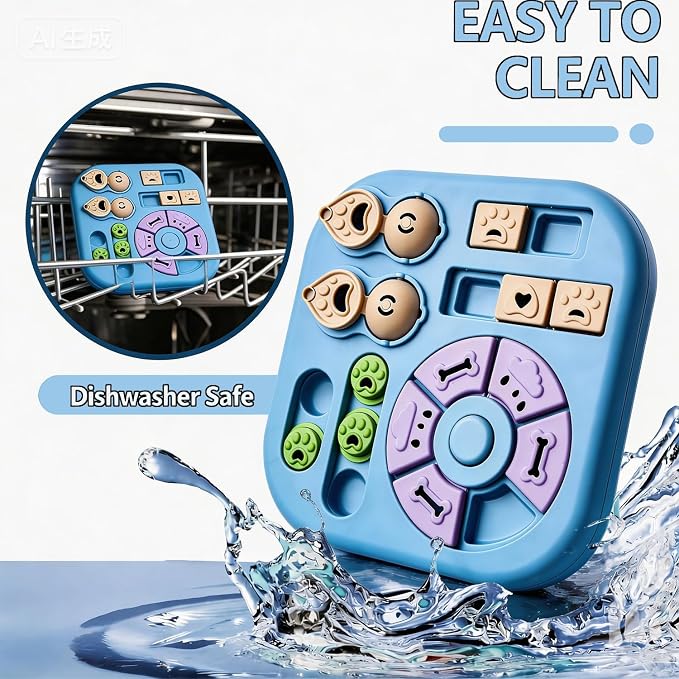 Tee Shirt Galaxy Dog Puzzle Toys, Treat Dispensing Puzzle Feeder for IQ Training and Mental Stimulation, Slow Feeder Enrichment Toy for Small Medium Large Dogs, Light Blue - Image 7