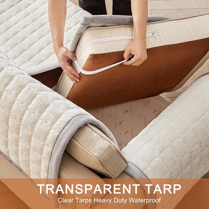 Couch Cover for Dogs Washable,Non-Slip Fuzzy Sofa Covers for Pets | Thick Soft Furniture Protector Fits Loveseat & Sectional,Against Fur&Dirt(Ivory, 1pc/27.6"x70.9"/Seat Cover) - Image 4