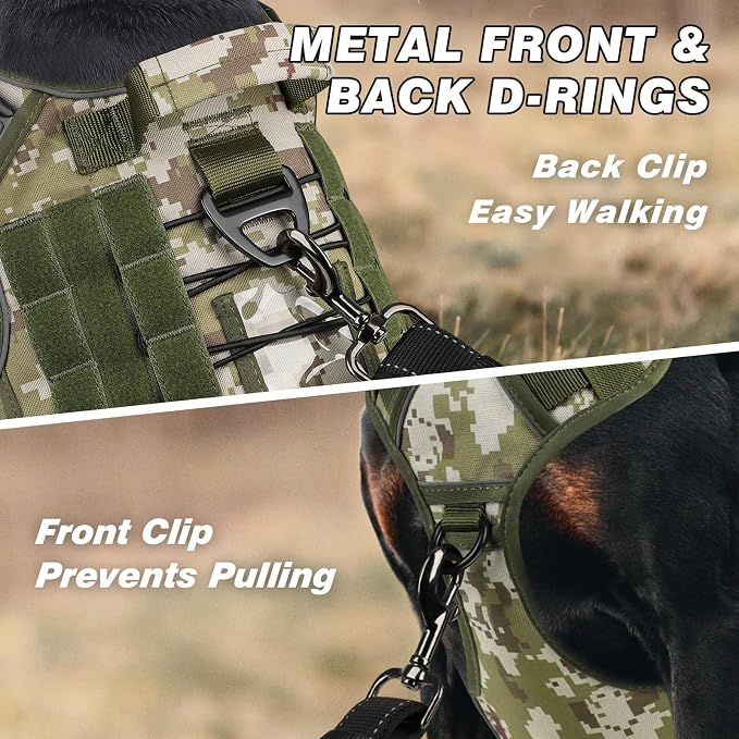 WINGOIN Tactical Dog Harness for Large Dogs,Heavy Duty No Pull Dog Harness | with Handle,Adjustable Reflective,Military K9 Style,Big Size Dog Vest,for German Shepherd,for Walking Training Hunting - Image 2