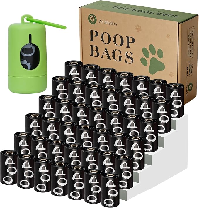 Dog Poop Bags Rolls with Dispenser 630 counts 13x9 in Black | Scented Poop Bags for Dogs Extra Large Guaranteed Leak Proof and Extra Thick, For poop bags for dogs Walking and Cat Litter by Petrhythm
