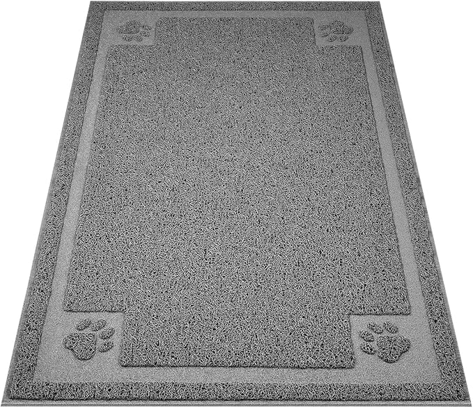 UPSKY Large Cat Litter Mat Trapper 35"×23", Waterproof, Non-Slip, Gray | Large Litter Box Mat, Foldable Trapping Mat, Anti-slip Design, For Cat Litter Boxes and Sensitive Paws, Easy to Clean by UPSKY