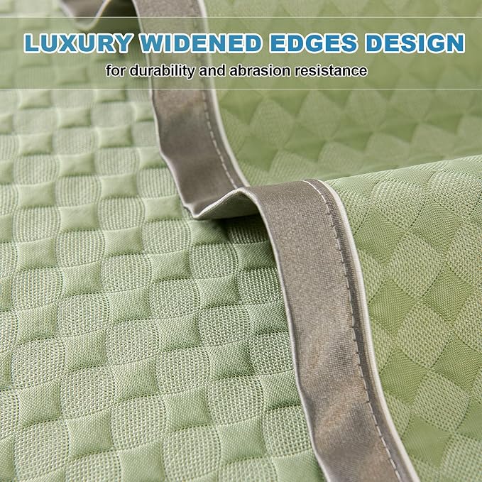 OTOB Cooling Couch Covers for Sofa Washable Non Slip Pet Friendly, 1 Piece | Fresh Green, 35.4"x82.7", Premium Ice Silk Fabric, Modern Geometric, Soft, 3D Bionic Breathable, Sectional Sofa Protector - Image 9