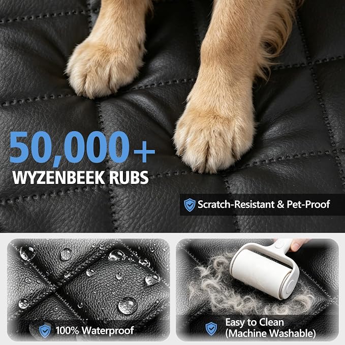 Car Rear Seat Protector, PU Leather Dog Bench Seat Cover for Back Seat | Under Child Car Seat, Fit Middle Armrest for SUVs,Sedans, Seatbelt Access, Easy Cleanup, Anti-Scratch, Waterproof, Anti-Slip - Image 6