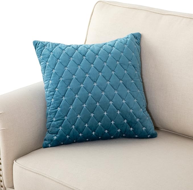 Eismodra Throw Pillows,Couch Cover,Sofa Cover,Sectional Couch Covers for 3 Cushion Couch,Sofa Slipcovers for Dogs Cats Pet Loveseat Recliner Leather L Shaped,Blue 18 x 18 Inches (Only 1 Piece) by Eismodra