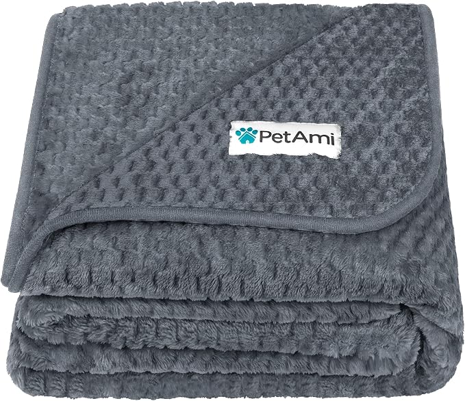PetAmi Waterproof Dog Blanket, Leakproof Pet Blanket, Twin 60x80 Dark Gray | XL for Large Dogs, Furniture Sofa Couch Cover Protector, Fleece Cat Throw Bed Crate Kennel, Reversible Washable Soft Plush by PetAmi