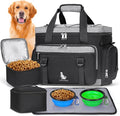 IGOLUMON Dog Travel Bag Large Pet Travel Bags Set for Supplies Weekend Travel Kit Tote Organizer Multi-Pockets Food Travel Bag with 2 Extra Large Food Containers, 2 Dog Bowls, 1 Feeding Mat by IGOLUMON