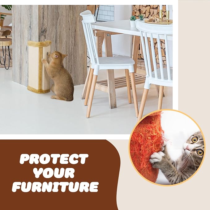 Lahas Cat Wall Corner Scratcher Furniture Protector Kittens Scratch Board Sisal Cat Scratching Pad Wall Mounted for Indoor Cats - Image 7
