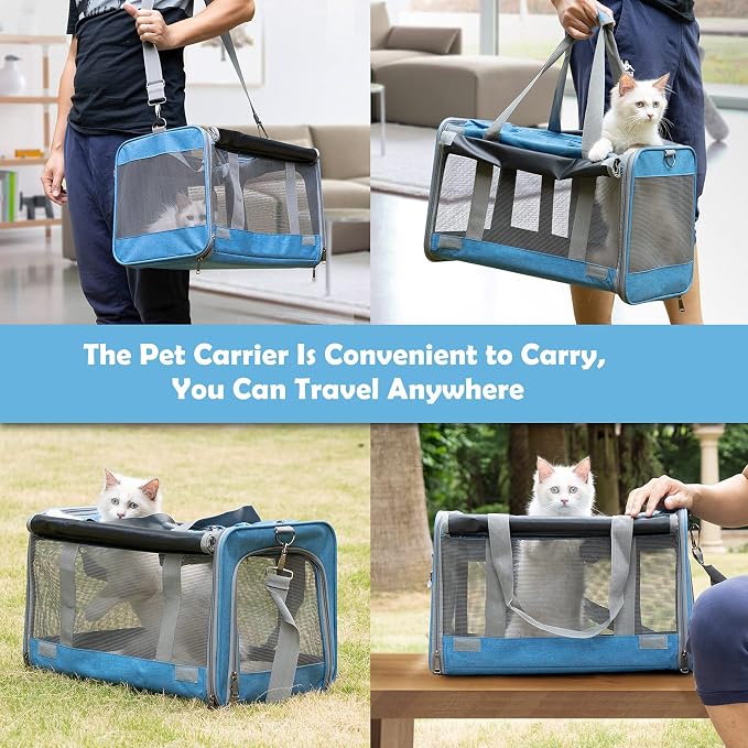 GAPZER Pet Carrier for Large and Medium Cat, Soft-Sided Pet Crate for Puppy | Dog Collapsible Travel Kennel Bag Privacy Protection, Big Kitty 20 pounds Carrying Cage Portable Home Outdoor Taxi Carseat - Image 6