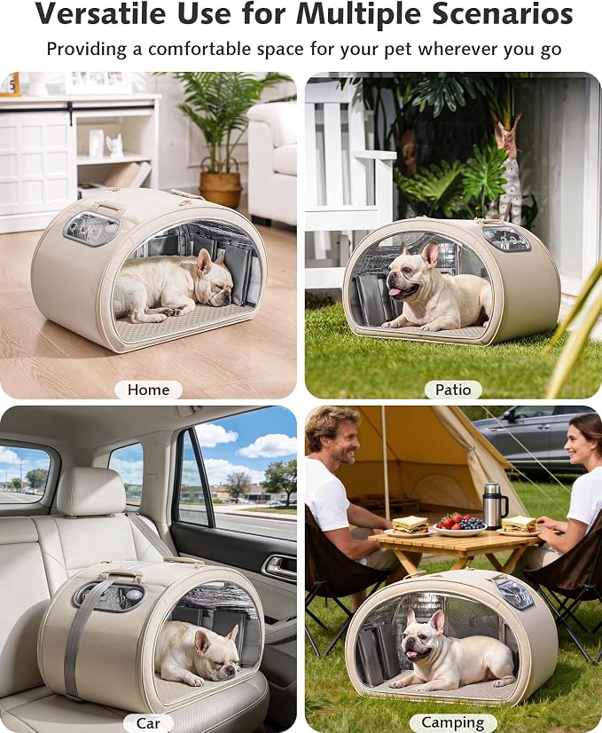 Pecute Cooling Dog House,with Cooling Mat for Small Dogs,Cat Bed,L,Cream | 6 Ice Packs for Cooler,Aluminum Film Insulation System,Breathable, Cool, Safe, and Sturdy AC Room for Cats in Hot Summer Days - Image 8