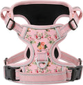 HEELE Dog Harness, No Pull Adjustable Padded Reflective Harness for Small Medium Large Dogs with Handle for Walking Training, Flower-Pink, M | Front Clip for Medium Dog Harness, 2 Metal Rings with Handle, Adjustable, Soft Breathable Padded Pet Vest for... by HEELE