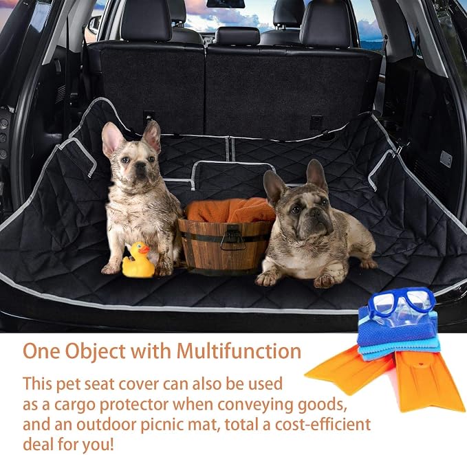 petalage Dog Car Seat Cover Waterproof 56” x 50“ for for Trucks Cars & SUVs Back Seat Heavy-Duty Nonslip Pet Car Seat Cover Protector - Image 5