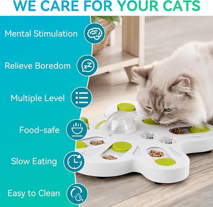 ALL FOR PAWS Interactive Cat Puzzle Feeder – Butterfly Shape Slow Feeder & Treat Dispenser – Enrichment Toy for Kittens & Indoor Cats - Image 6