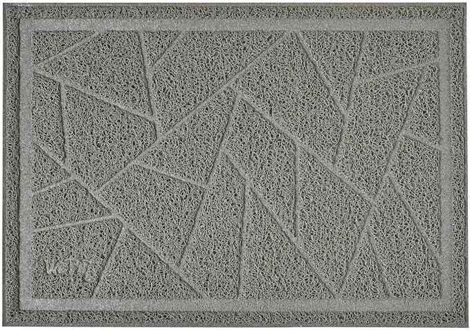 Cat Litter Box Mat, Kitty Premium PVC Pad, Durable Trapping Rug, Phthalate Free, Urine-Resistant, Scatter Control, Mosaic, L 35 x 23 Inch, Cadet Grey by WePet