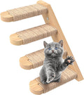 Skywin Cat Wall Steps - Solid Rubber Wood Cat Stairs Great for Scratching and Climbing - Easy to Install Wall Mounted Shelves for Playful Cats (Wood, Right-Left) by Skywin