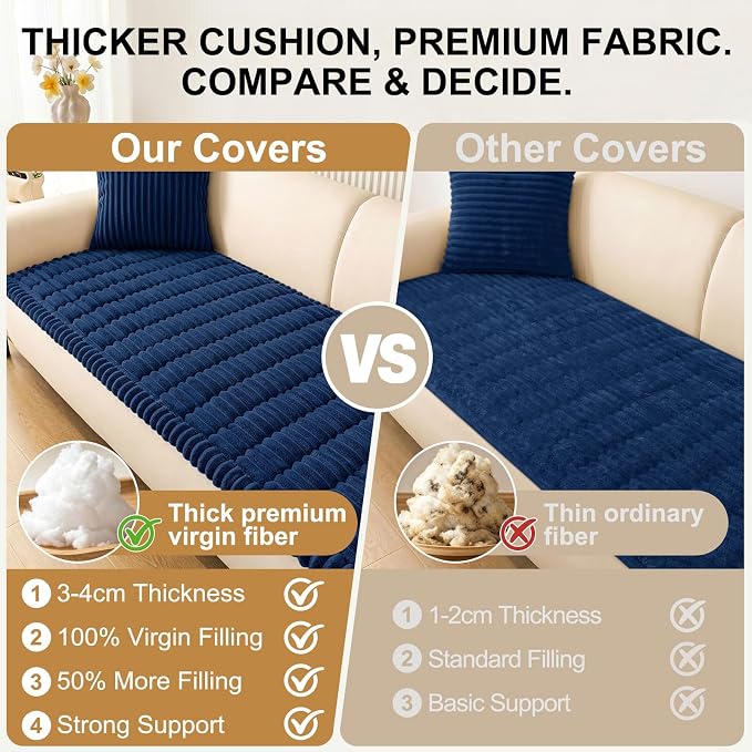 Smiry Couch Cover for Dogs, Non Slip Washable Sofa Protector for Pets | Soft Furniture Cover for Leather & Fabric Couches, Cozy Protect Against Fur, Dirt & Messes, Pet Friendly, 27.6"x27.6" - Image 5