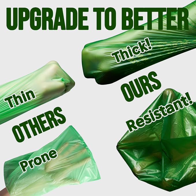 RockRhino XL Dog Poop Bags, Ultra Thick & Deep, 4-Layer Interlocked Bottom | 17.7 x 9.4'', 21+μm Thick, Certified Compostable | Easy Open Tie Handles, 150 Bags | Vanilla Scent, Fits Holder, Not Scooper - Image 8