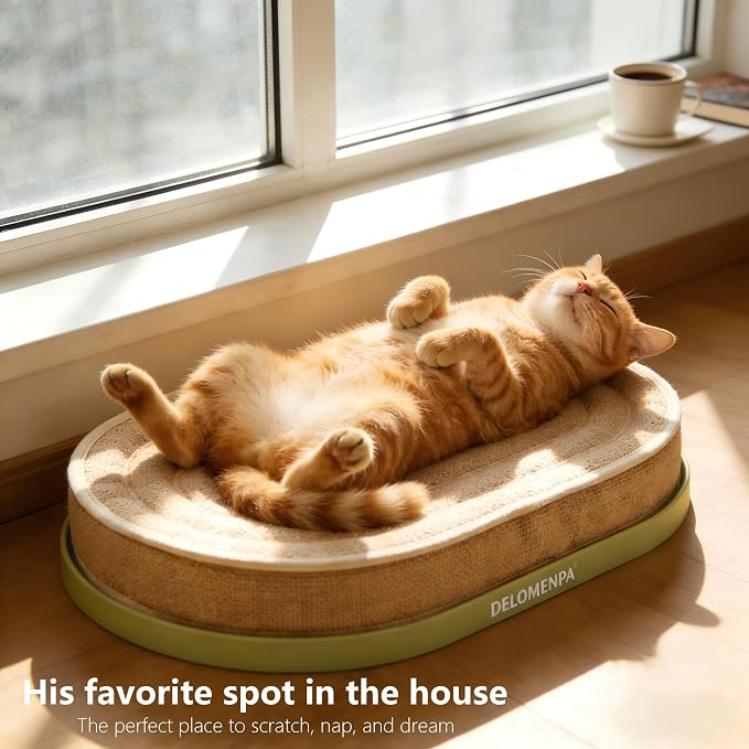 Large Sisal Cat Scratcher Lounge, 2-in-1 Cat Bed with Durable Base & Plush Foam Cushion, Non-Shedding Cat Scratching Pad for Indoor Cats,22"x14", No Mess Furniture Protector - Image 4