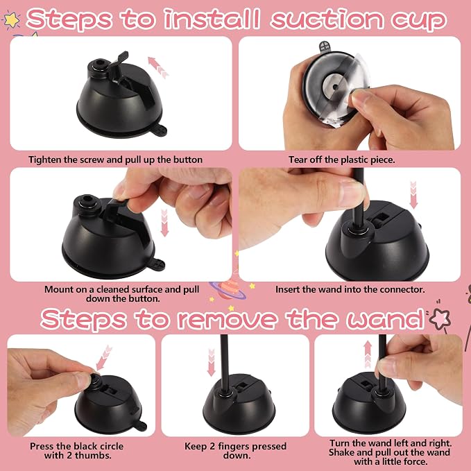 Interactive Bird Simulation Cat Toy Set | Cat Wand Toys,Includes 2 Self-Holding Suction Cup Bases and 6 Detachable Replacement Feather Toys - Image 5
