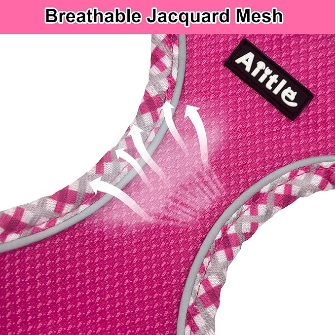 Small Dog Harness and Leash Set Strong Magic Tape, Hot-Pink, XS | No Pull Step-in Vest for Puppy, Breathable Mesh, Reflective & Escape-Proof Design, Outdoor Use for Chihuahua, Maltese - Image 2