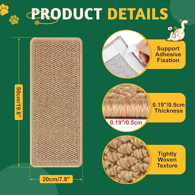 ENONCI Door Protector from Cat Scratching 19.6x7.8 Cat Wall Corner Scratcher - Image 7