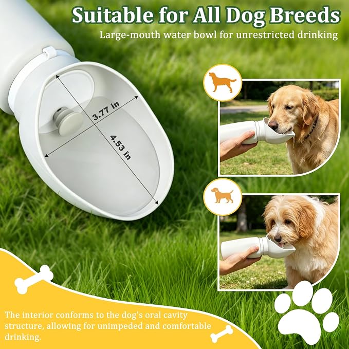 2 in 1 Foldable Dog Water Bottle, Leakproof Portable Pet Dispenser, Grey | Portable Water Dispenser for Cat, Rabbit, Puppy and Small Animals, for Pets Outdoor Walking, Hiking, Travel, BPA Free - Image 3