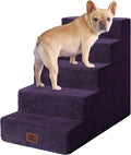 EHEYCIGA Dog Stairs for High Bed 22.5" H, 5-Step Dog Steps, Purple | Pet Steps for Small Dogs and Cats for Bed, Non-Slip Balanced Pet Ramp Indoor by EHEYCIGA