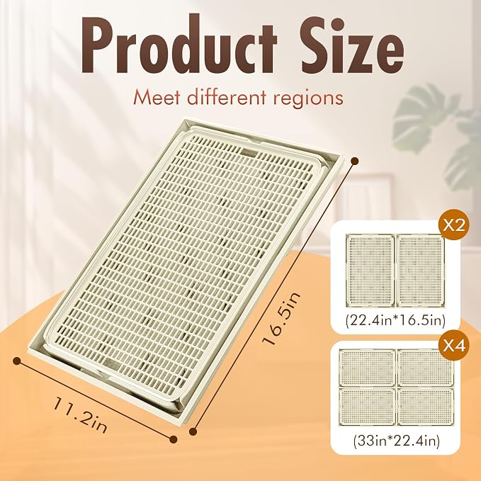 2Pack Cat Litter Box Step, Cat Litter Catcher, Expandable Interlock Litter Mat, Washable Easy Clean, Waterproof & Urine Proof, Khaki - Image 2
