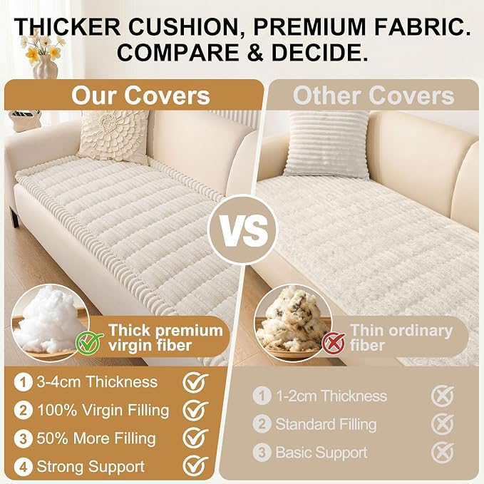 Smiry Couch Cover for Dogs, Non Slip Washable Sofa Protector for Pets | Soft Furniture Cover for Leather & Fabric Couches, Cozy Protect Against Fur, Dirt & Messes, Pet Friendly, 27.6"x59" - Image 4