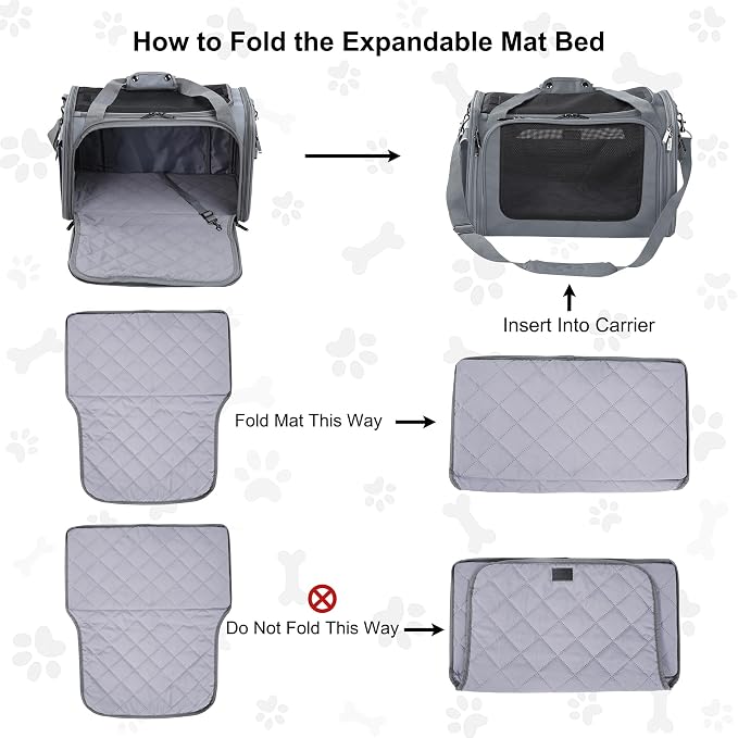EliteField Deluxe Soft Pet Carrier for Cats and Dogs (3-Year Warranty) | Airline Approved, Waterproof Fabric, Scratch-Resistant Mesh, Expandable Mat, Built-In Leash, Suitcase Sleeve, Seat Belt Loops - Image 7