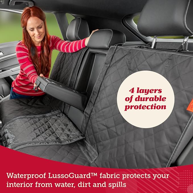 Lusso Gear Car Seat Cover & Protector for Dogs - Non-Slip Waterproof Seat Covers for Trucks & Cars - Universal Fit Dog Backseat Protector - Machine-Washable Pet Travel Accessories - Gray, Large - Image 5
