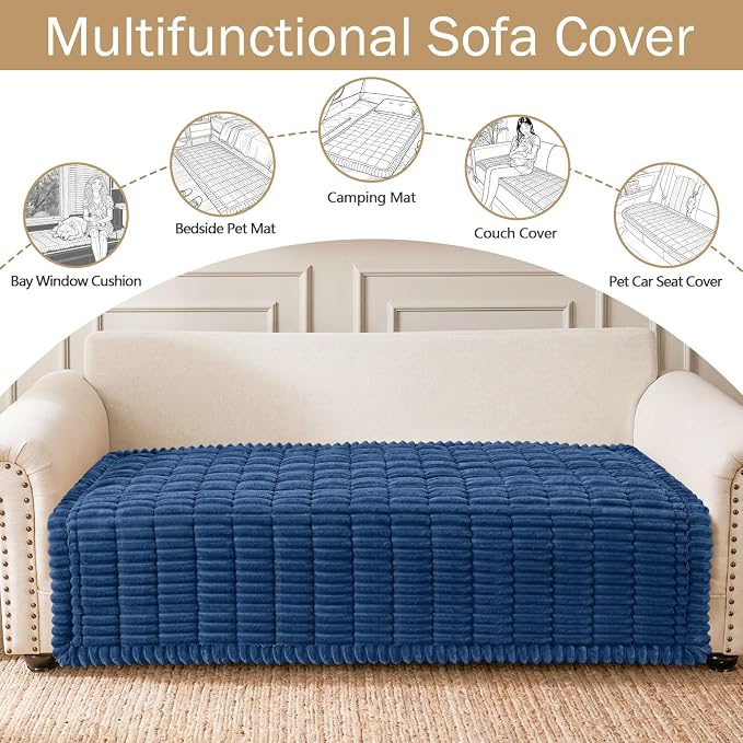 hyha Couch Cover for Dogs, Washable Non Slip Plush Flannel Sofa Protector | Thick Flannel, Anti-Slip Backing, Pet Hair & Scratch Protection, Fits Sofa & Loveseat (43" x 82.7") - Image 3