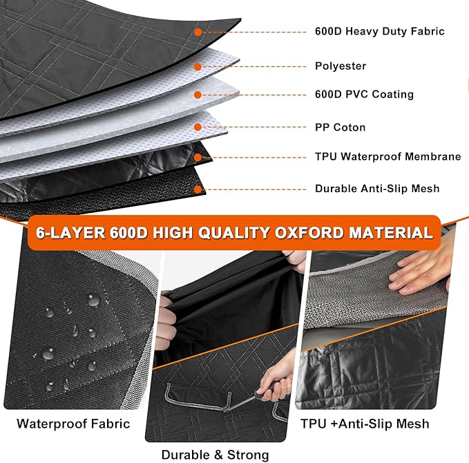 Dog Car Seat Cover for Jeep Wrangler 4 Door 2007-2025 | Waterproof Pet Bench Seat Cover for Back Seat, 600D Heavy Duty Scratch Proof Nonslip Truck Seat Covers for Dogs - Image 3